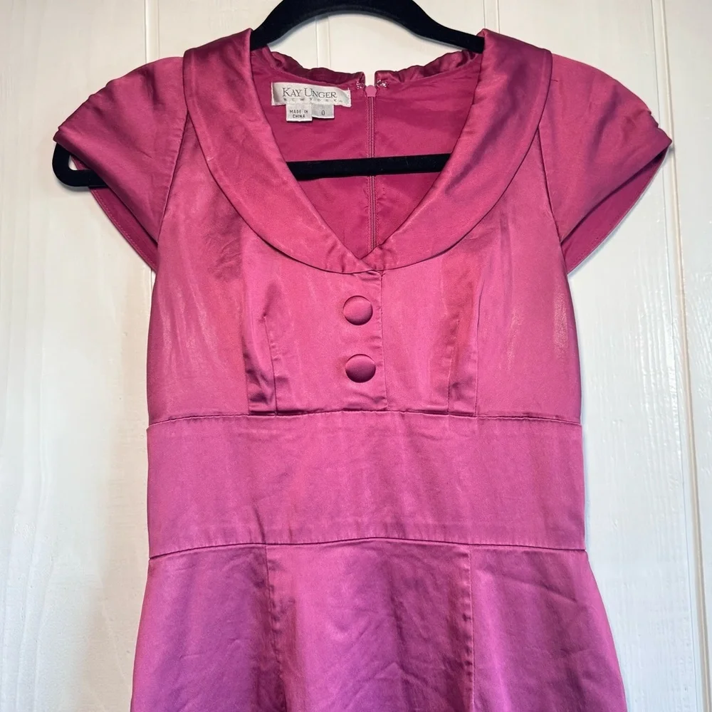 Kay Unger 2000’s Magenta Mini Dress - Picture 5 of 5